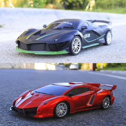1/18 RC Car with LED Lights | High-Speed 2.4G Remote Control Sports Car for Kids