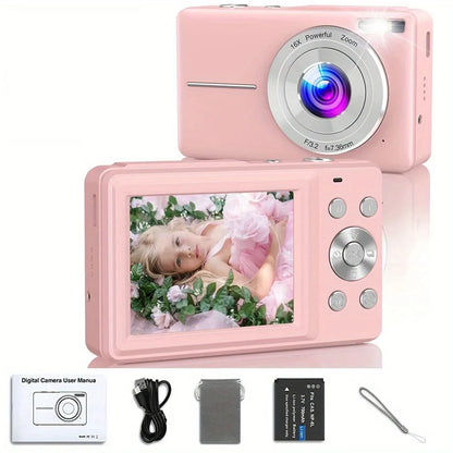 Digital Camera for Kids | 44MP Compact Camcorder with 16x Zoom & 1080P HD Video – Beginner Photography Camera