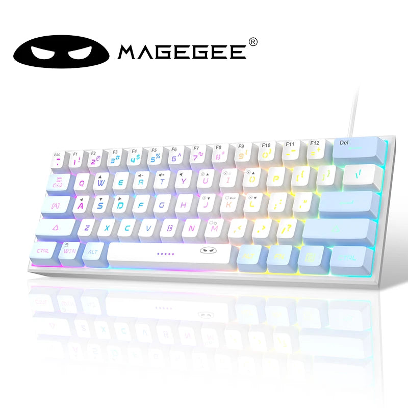 MageGee Mini 60% Gaming Keyboard | 61-Key RGB Backlit, Ergonomic & Waterproof Mechanical-Feel Keyboard