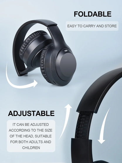 Wireless Bluetooth 5.3 Over-Ear Headphones | HiFi Stereo Sport Gamer Earphones with HD Mic