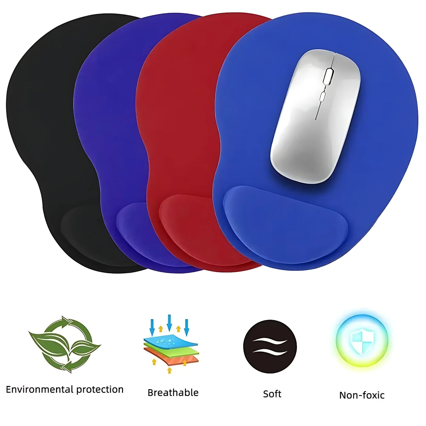 Ergonomic Wrist Rest Mouse Pad | Comfortable Non-Slip Soft Mousepad for PC & Laptop