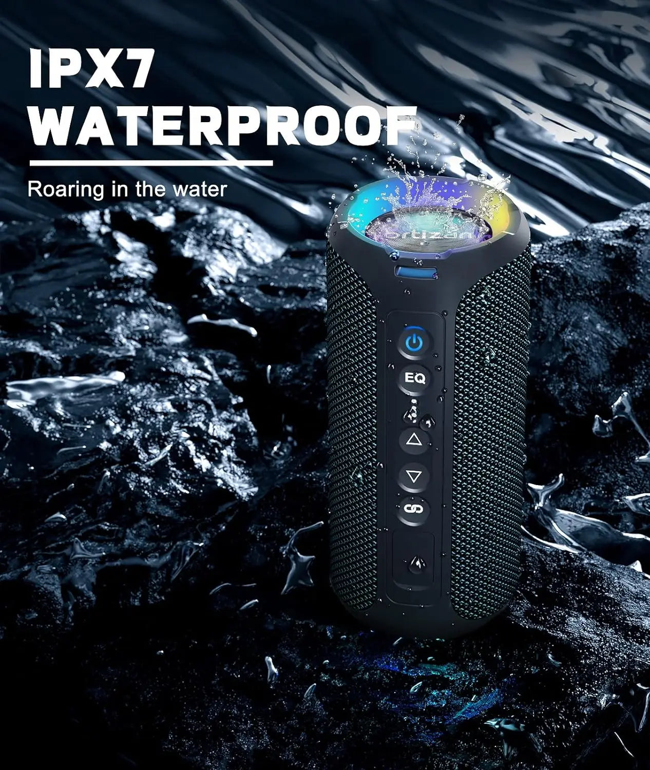 Ortizan X8 Pro Bluetooth Speaker | 40W Stereo Sound, Deep Bass, IPX7 Waterproof, 30H Playtime