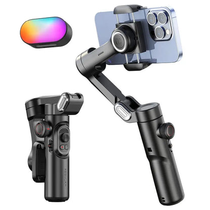 AOCHUAN Smart XE 3-Axis Handheld Gimbal Stabilizer with Fill Light for iPhone & Android | Face Tracking Vlog Gimbal for TikTok & YouTube
