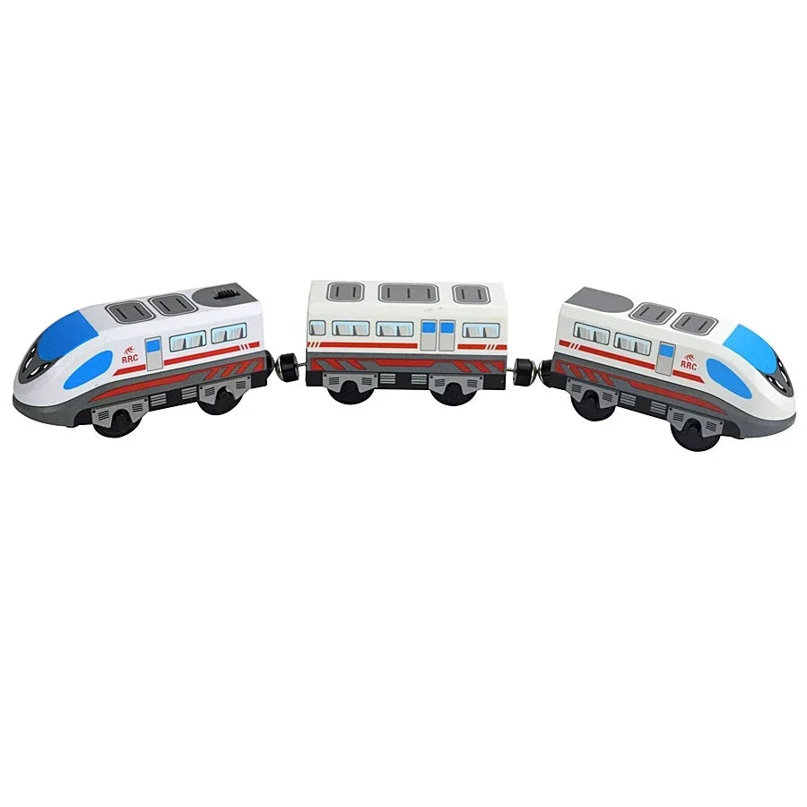 Train Track Wooden Train Toys Magnetic Set Electric Car Locomotive Diecast Slot Fit All Wood Brand Biro Railway Tracks For Kids