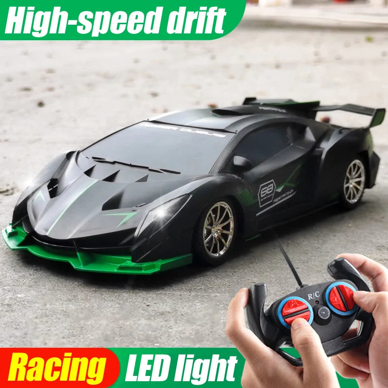 1/18 RC Car with LED Lights | High-Speed 2.4G Remote Control Sports Car for Kids