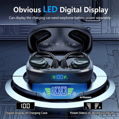 Wireless Sport Bluetooth 5.3 Earbuds | Noise-Cancelling Mic, 75H HiFi Stereo, IPX6 Waterproof