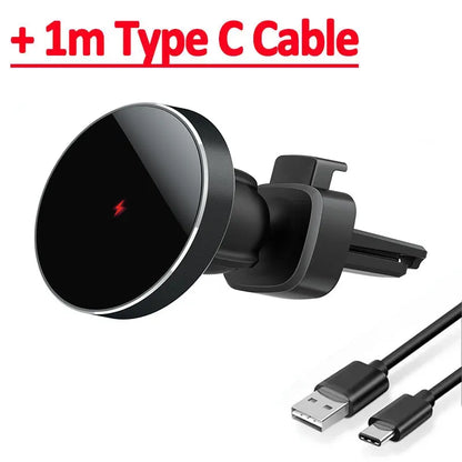 30W Magnetic Car Wireless Charger | Fast Charging Phone Holder Stand for iPhone 11-15 Pro Max