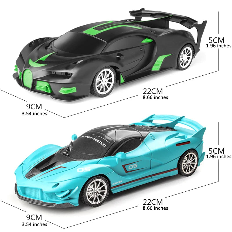 1/18 RC Car with LED Lights | High-Speed 2.4G Remote Control Sports Car for Kids