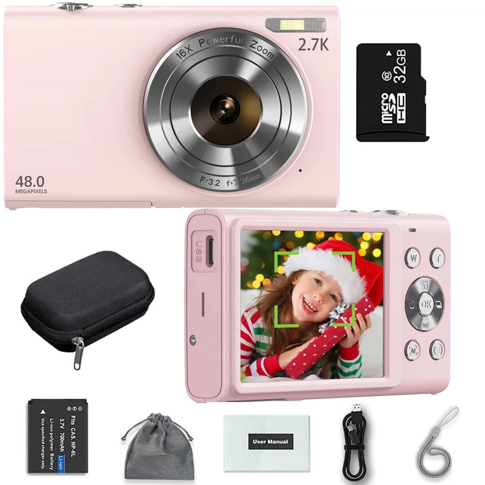 4K Digital Vlogging Camera | 48MP Autofocus HD Camcorder with 2.8" Screen for Kids & Adults