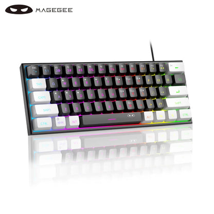 MageGee Mini 60% Gaming Keyboard | 61-Key RGB Backlit, Ergonomic & Waterproof Mechanical-Feel Keyboard