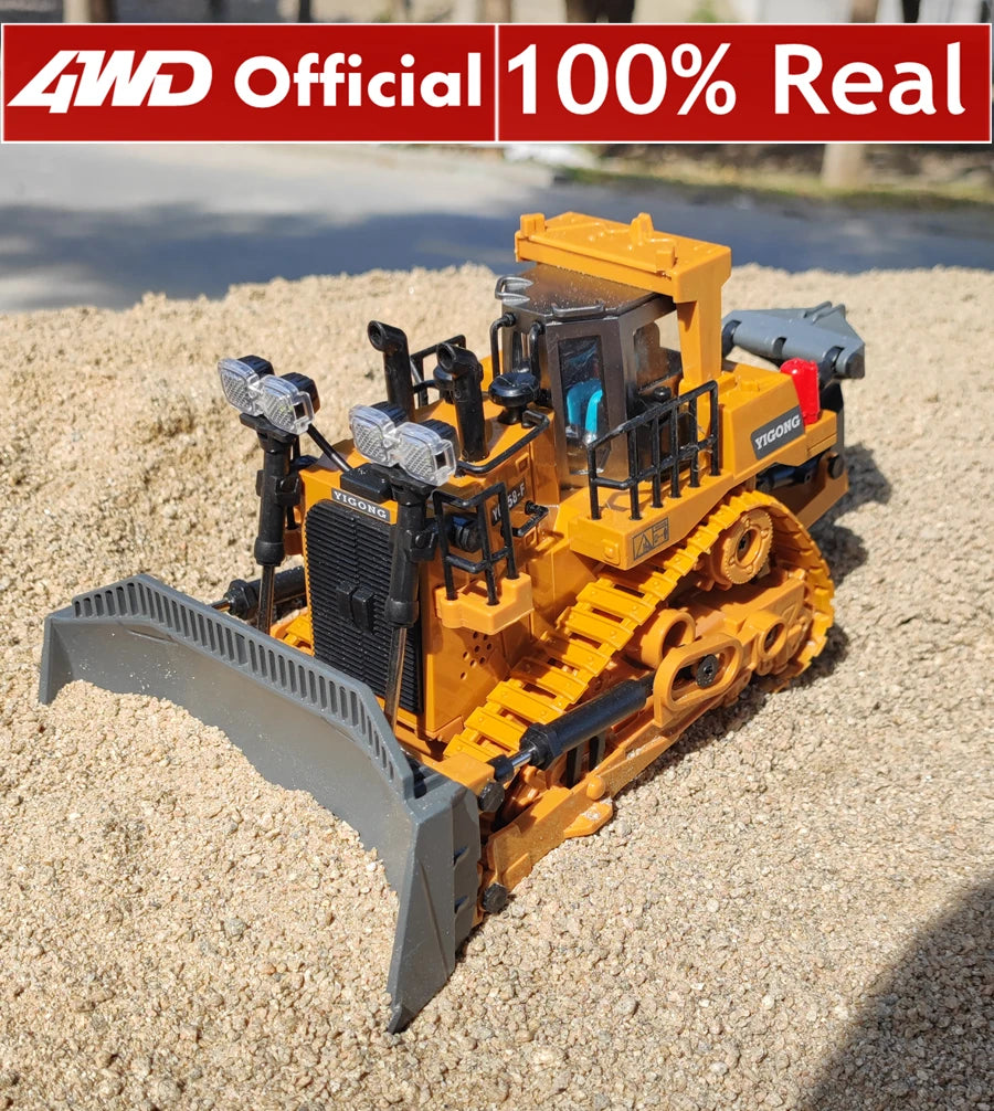4WD Remote Control Excavator & Dump Truck | Alloy 4x4 Bulldozer RC Construction Vehicle Toy