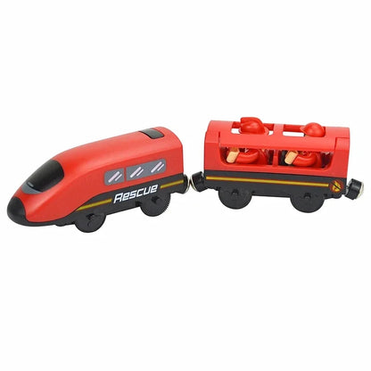 Train Track Wooden Train Toys Magnetic Set Electric Car Locomotive Diecast Slot Fit All Wood Brand Biro Railway Tracks For Kids