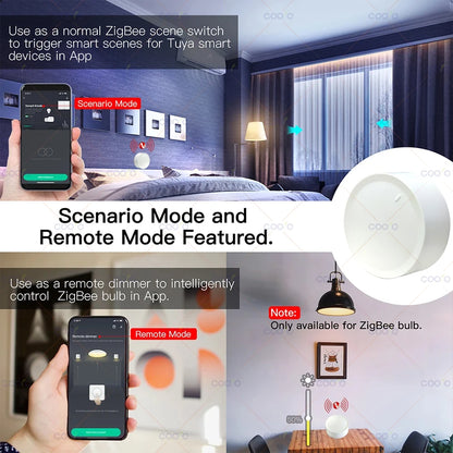 Tuya ZigBee Smart Knob Switch | DIY Wireless Rotatable Dimmer for Home Automation & Appliance Control
