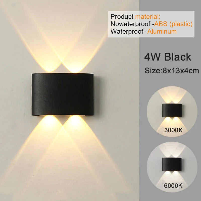 LED Wall Sconce | Modern Indoor & Outdoor Up-Down Wall Light for Living Room, Hallway & Bedroom