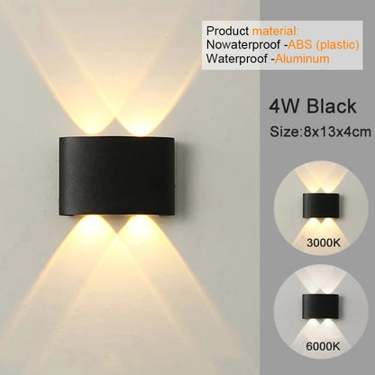 LED Wall Sconce | Modern Indoor & Outdoor Up-Down Wall Light for Living Room, Hallway & Bedroom