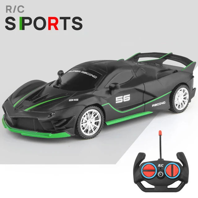 1/18 RC Car with LED Lights | High-Speed 2.4G Remote Control Sports Car for Kids