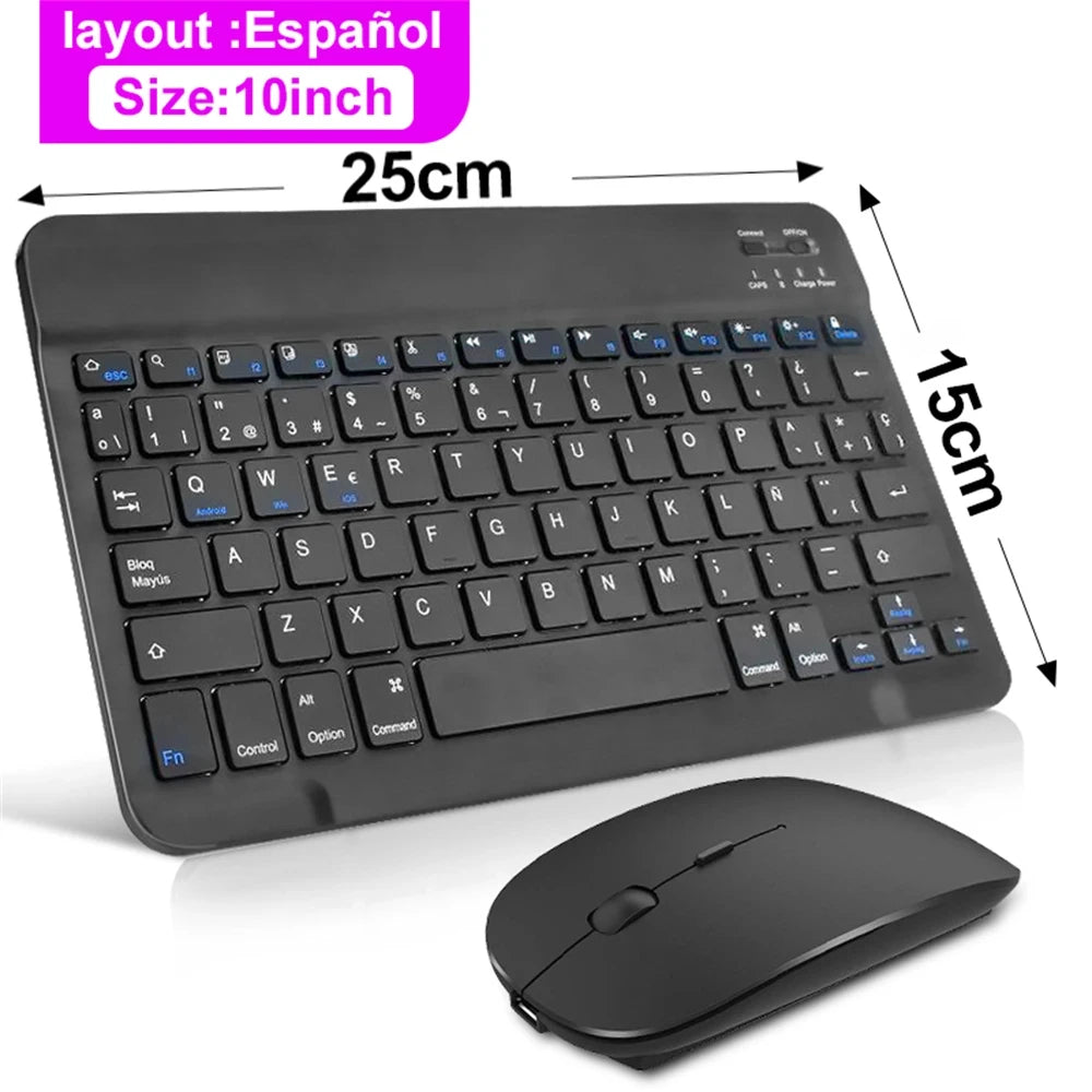 Bluetooth Wireless Keyboard & Mouse Combo | Multi-Language for iOS, Android & Windows Tablets