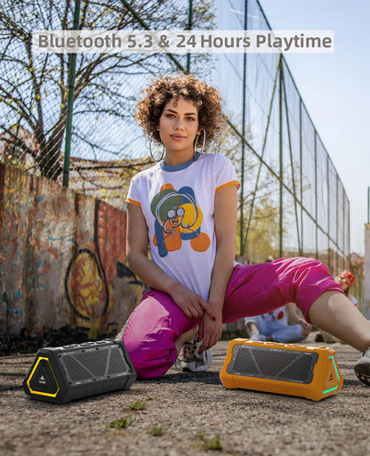 MLOVE P3 Outdoor Bluetooth Speaker | 40W Stereo Sound, IPX7 Waterproof, RGB Lights & Micro SD Support