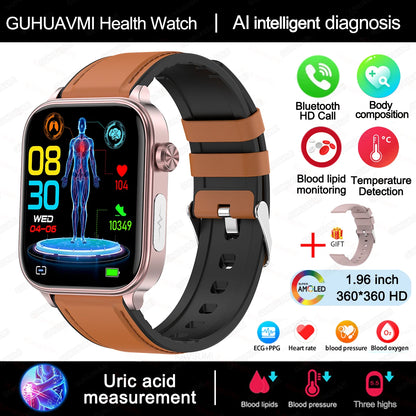 AI Diagnostic Smart Health Watch for Women 2025 | Blood Lipid, Uric Acid & Body Composition Tracker