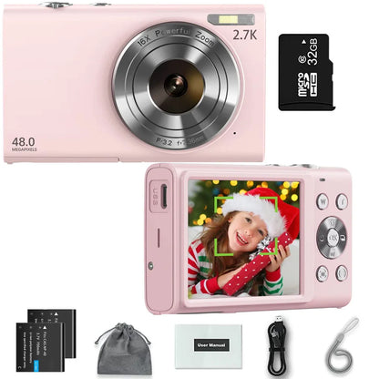 4K Digital Vlogging Camera | 48MP Autofocus HD Camcorder with 2.8" Screen for Kids & Adults