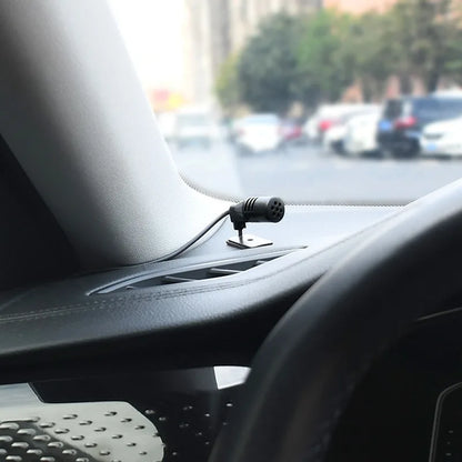 Car Audio Microphone | 3.5mm Clip-On Stereo Mic for Auto DVD Radio & Hands-Free Calls