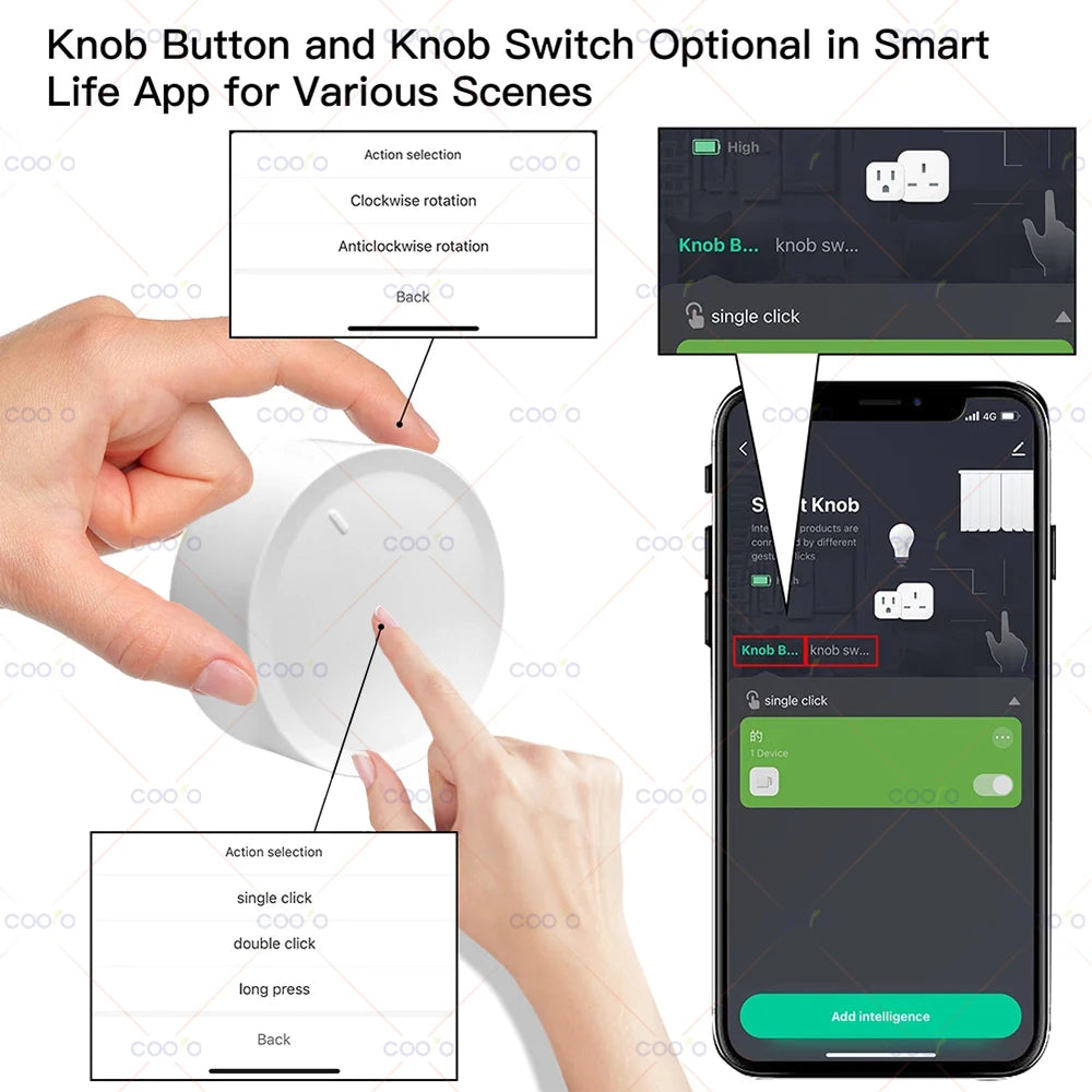 Tuya ZigBee Smart Knob Switch | DIY Wireless Rotatable Dimmer for Home Automation & Appliance Control