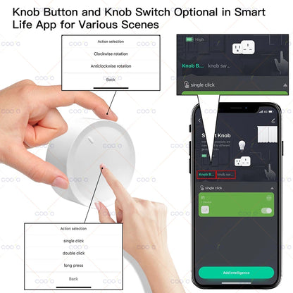 Tuya ZigBee Smart Knob Switch | DIY Wireless Rotatable Dimmer for Home Automation & Appliance Control