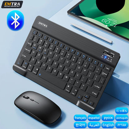 Bluetooth Wireless Keyboard & Mouse Combo | Multi-Language for iOS, Android & Windows Tablets