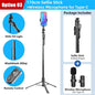 FANGTUOSI 1750mm Wireless Selfie Stick Tripod | Foldable Monopod with LED Light for Smartphones & Steady Live Shooting