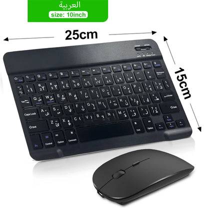 Bluetooth Wireless Keyboard & Mouse Combo | Multi-Language for iOS, Android & Windows Tablets