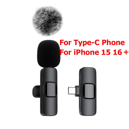 New Wireless Lavalier Microphone | Mini Audio & Video Recording Mic for iPhone, Android, and Laptop
