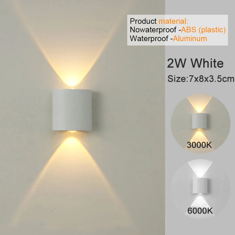 LED Wall Sconce | Modern Indoor & Outdoor Up-Down Wall Light for Living Room, Hallway & Bedroom