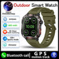 Military GPS Smartwatch for Men | Waterproof Outdoor Sport Tracker with Flashlight, Compass & Bluetooth Call