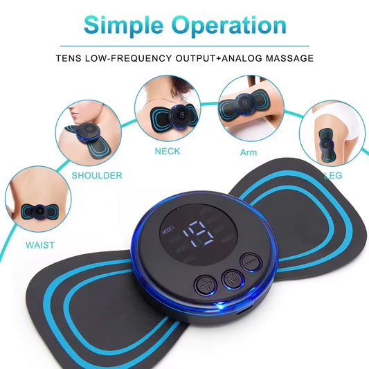 Electric Neck & Muscle Massager | EMS Low-Frequency Pain Relief for Back, Neck, Calf & Joints