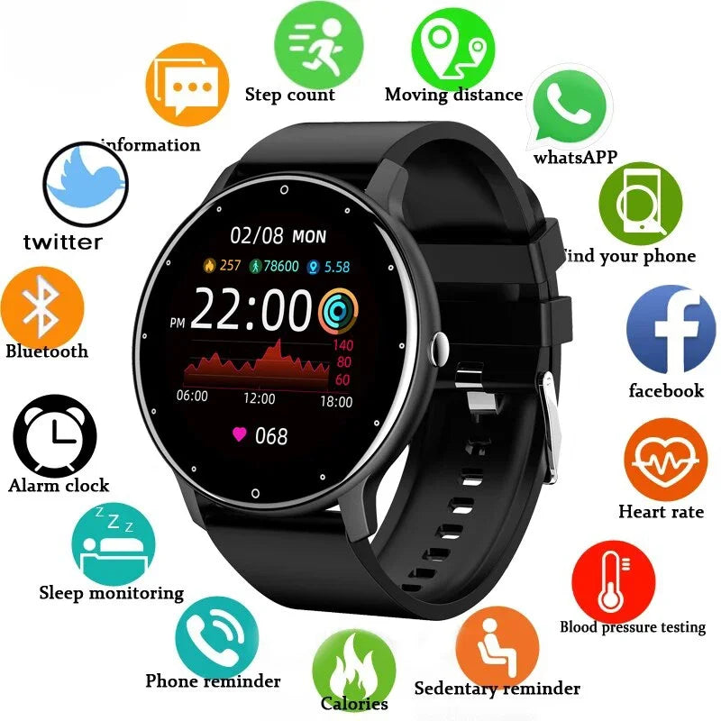 LIGE 2025 Smartwatch | Fitness & Heart Rate Monitor Waterproof Watch for Men & Women, iOS & Android
