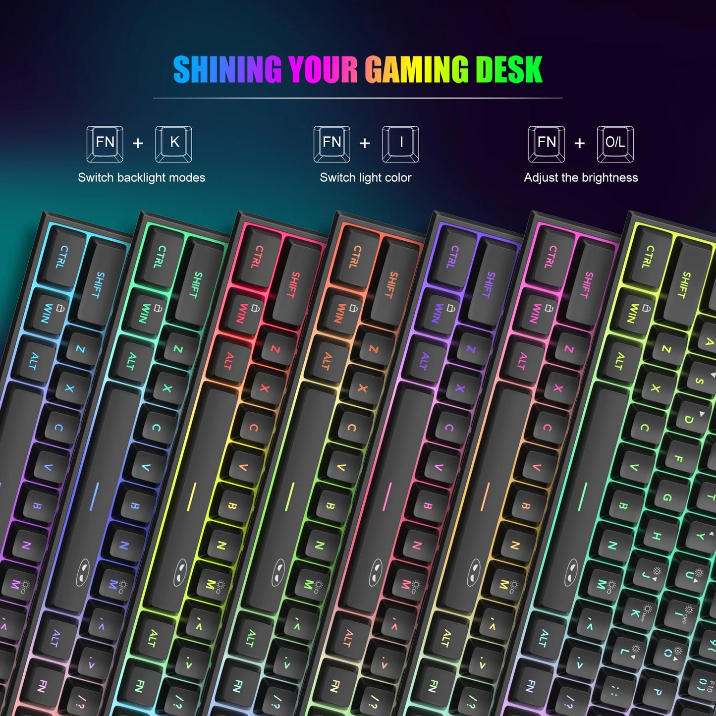MageGee Mini 60% Gaming Keyboard | 61-Key RGB Backlit, Ergonomic & Waterproof Mechanical-Feel Keyboard