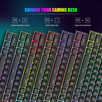 MageGee Mini 60% Gaming Keyboard | 61-Key RGB Backlit, Ergonomic & Waterproof Mechanical-Feel Keyboard