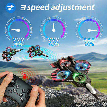 L101 RC Foam Airplane | 2.4G RC Fighter Stunt Helicopter with LED Lights