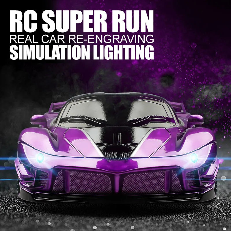 1/18 RC Car with LED Lights | High-Speed 2.4G Remote Control Sports Car for Kids