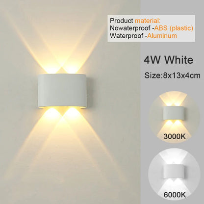 LED Wall Sconce | Modern Indoor & Outdoor Up-Down Wall Light for Living Room, Hallway & Bedroom