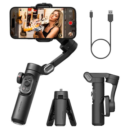 AOCHUAN SmartXE 3-Axis Handheld Gimbal Stabilizer for iPhone & Android | AI Face Tracking Vlog Gimbal for TikTok & YouTube