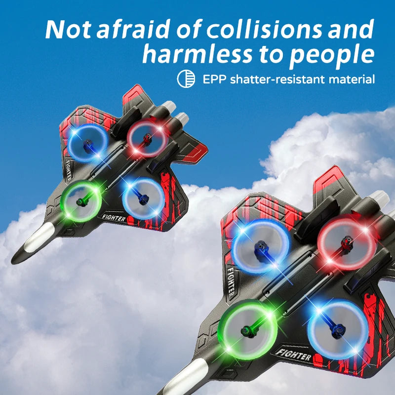 L101 RC Foam Airplane | 2.4G RC Fighter Stunt Helicopter with LED Lights