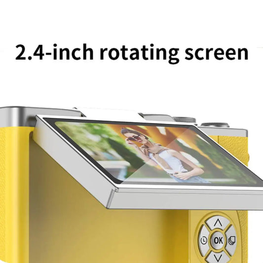 4K Digital Selfie Camera | 48MP CCD Flip Screen Camera with 8X Zoom & 32GB Card