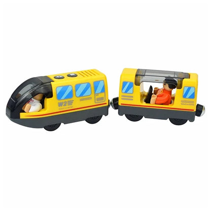 Train Track Wooden Train Toys Magnetic Set Electric Car Locomotive Diecast Slot Fit All Wood Brand Biro Railway Tracks For Kids
