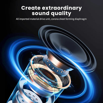 Wireless Bluetooth 5.3 Over-Ear Headphones | HiFi Stereo Sport Gamer Earphones with HD Mic