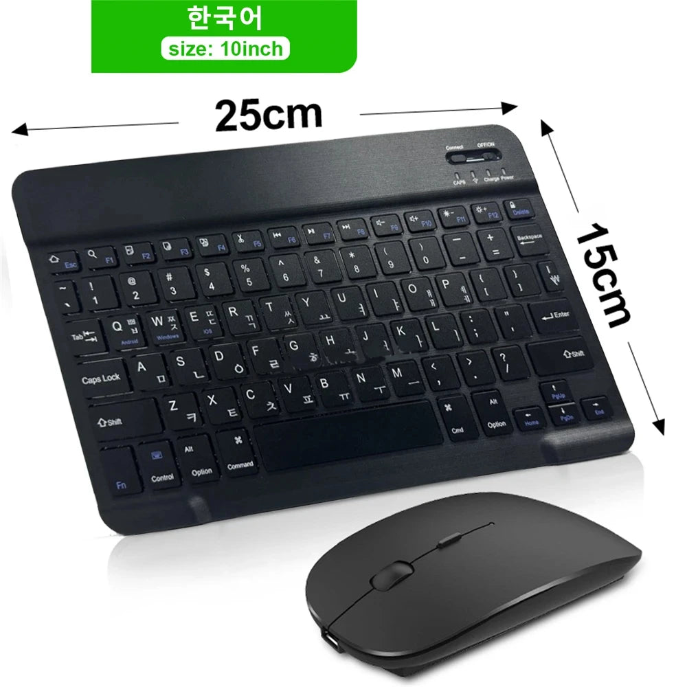 Bluetooth Wireless Keyboard & Mouse Combo | Multi-Language for iOS, Android & Windows Tablets