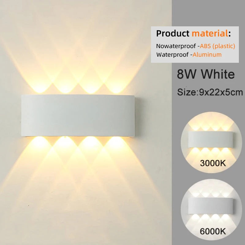 LED Wall Sconce | Modern Indoor & Outdoor Up-Down Wall Light for Living Room, Hallway & Bedroom