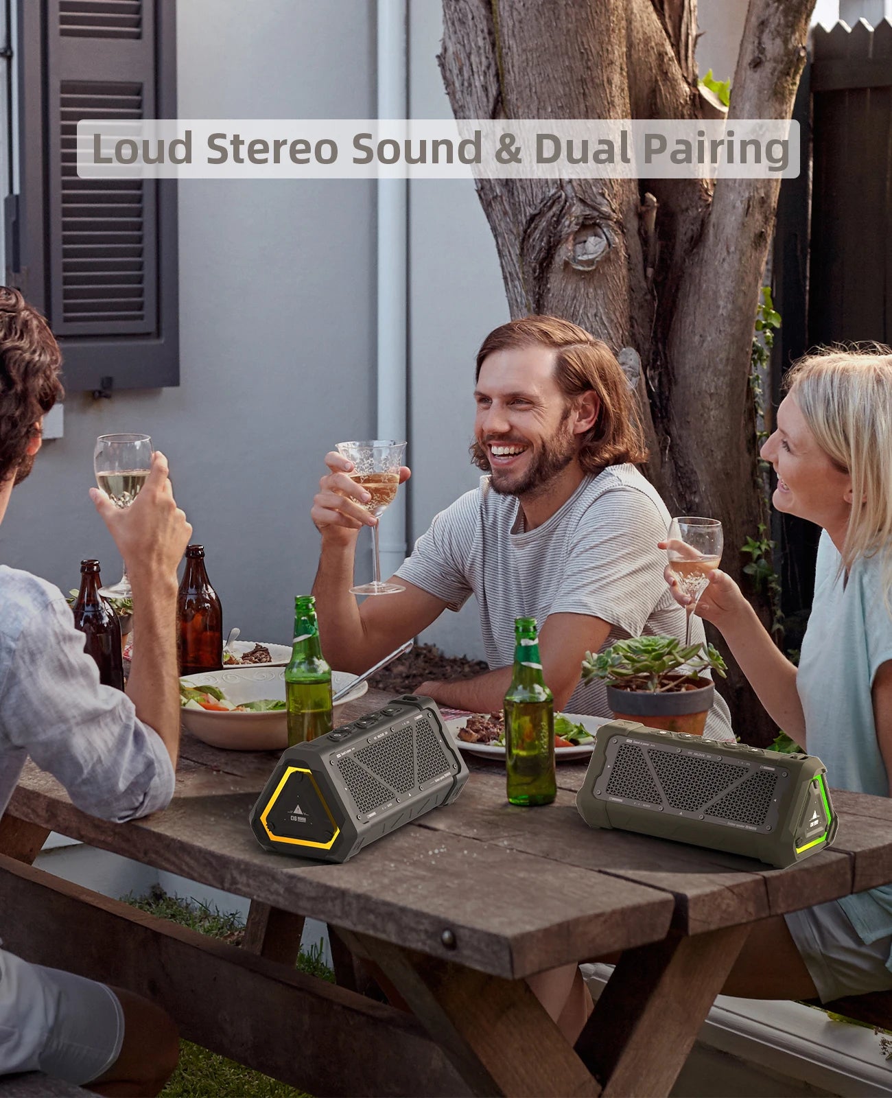 MLOVE P3 Outdoor Bluetooth Speaker | 40W Stereo Sound, IPX7 Waterproof, RGB Lights & Micro SD Support