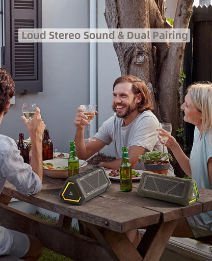 MLOVE P3 Outdoor Bluetooth Speaker | 40W Stereo Sound, IPX7 Waterproof, RGB Lights & Micro SD Support