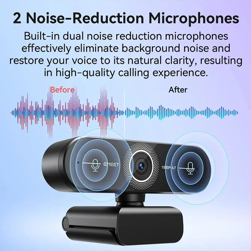 EMEET C60E 4K/2K/1440P/1080P USB Webcam | Autofocus Computer Camera for Video Calls & Conferences